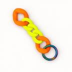 Neon-Schlüsselanhänger mit Chunky-Kette und Regenbogen-Karabiner