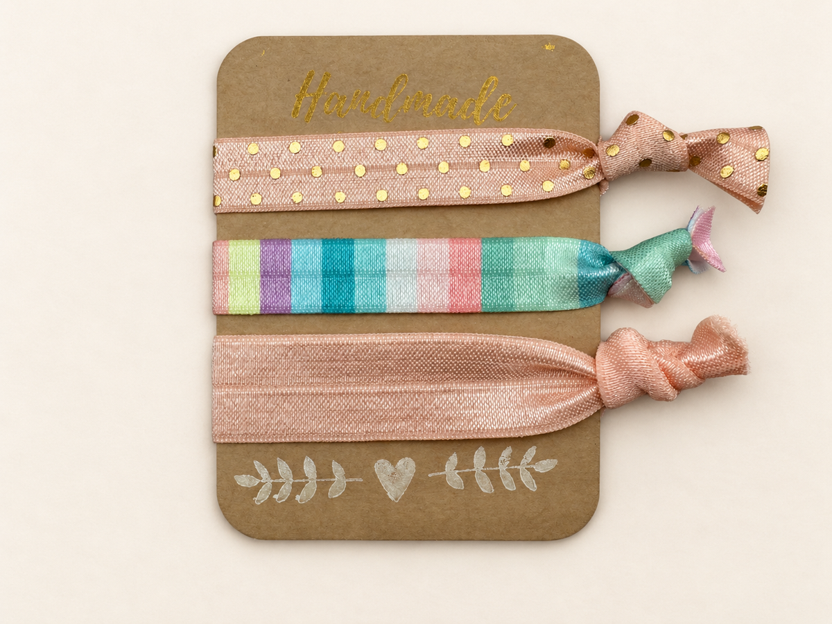 Haarband Sets in Peach, Koralle & bunten Mustern