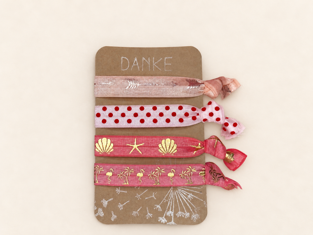 Haarband Sets in Peach, Koralle & bunten Mustern