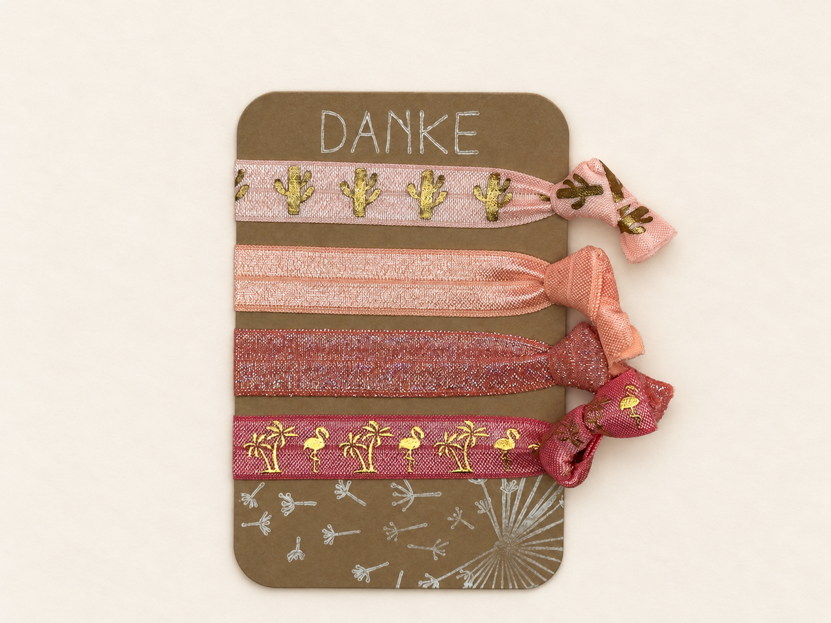 Haarband Sets in Peach, Koralle & bunten Mustern