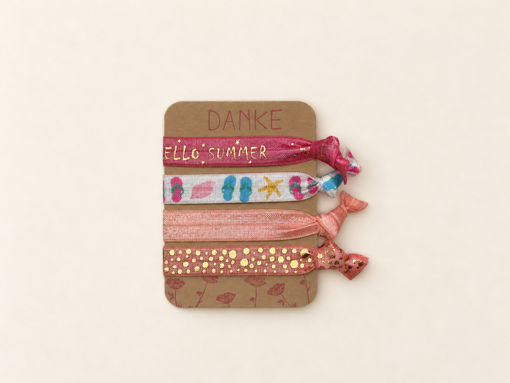 Haarband Sets in Peach, Koralle & bunten Mustern