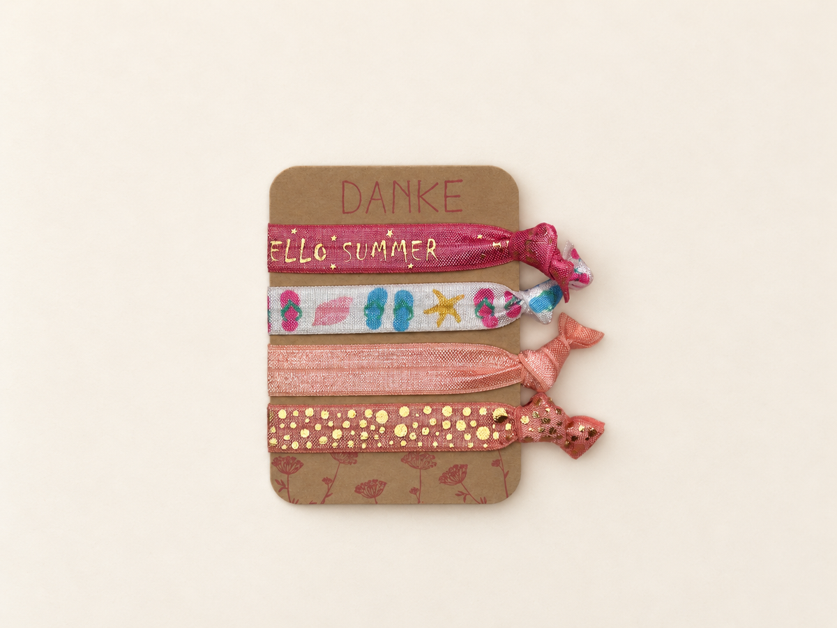 Haarband Sets in Peach, Koralle & bunten Mustern