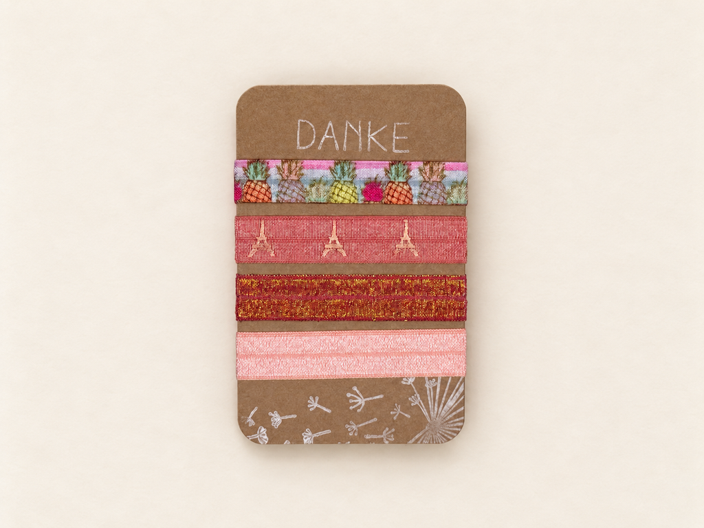 Haarband Sets in Peach, Koralle & bunten Mustern
