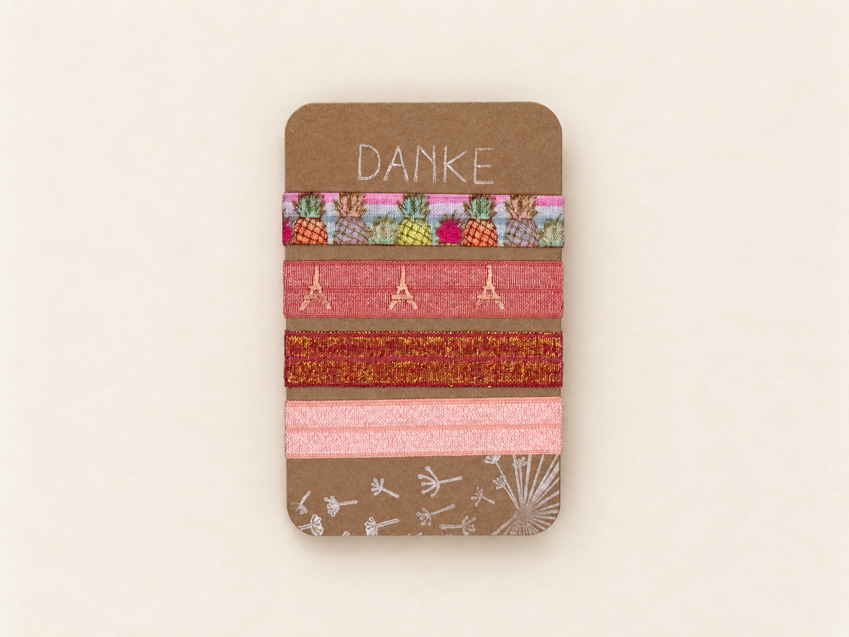 Haarband Sets in Peach, Koralle & bunten Mustern