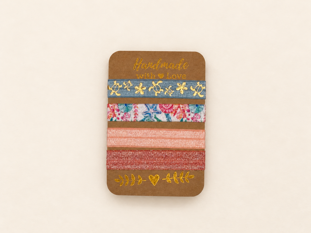 Haarband Sets in Peach, Koralle & bunten Mustern
