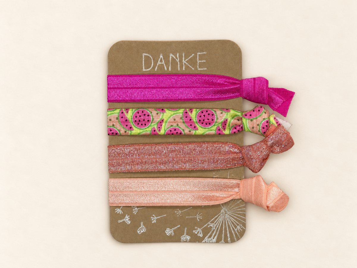 Haarband Sets in Peach, Koralle & bunten Mustern