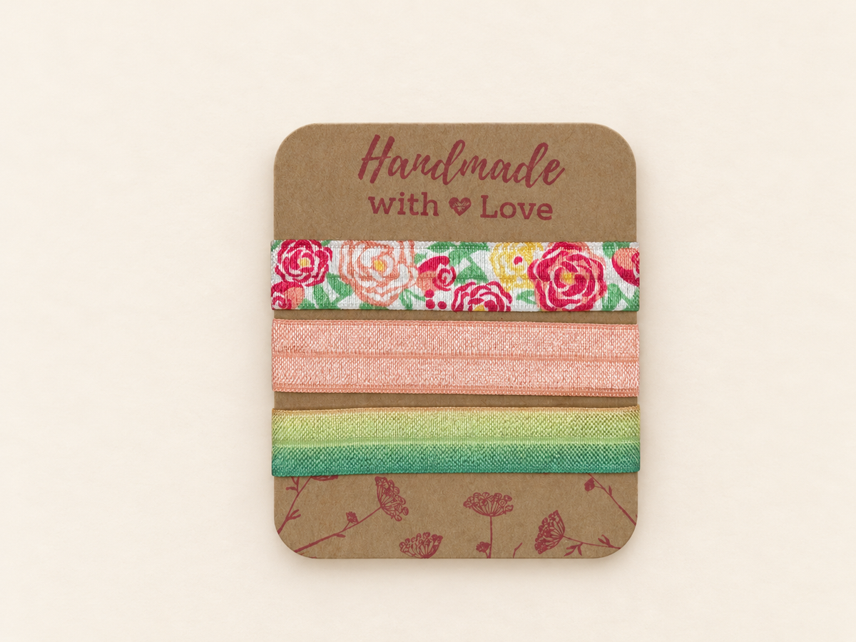 Haarband Sets in Peach, Koralle & bunten Mustern