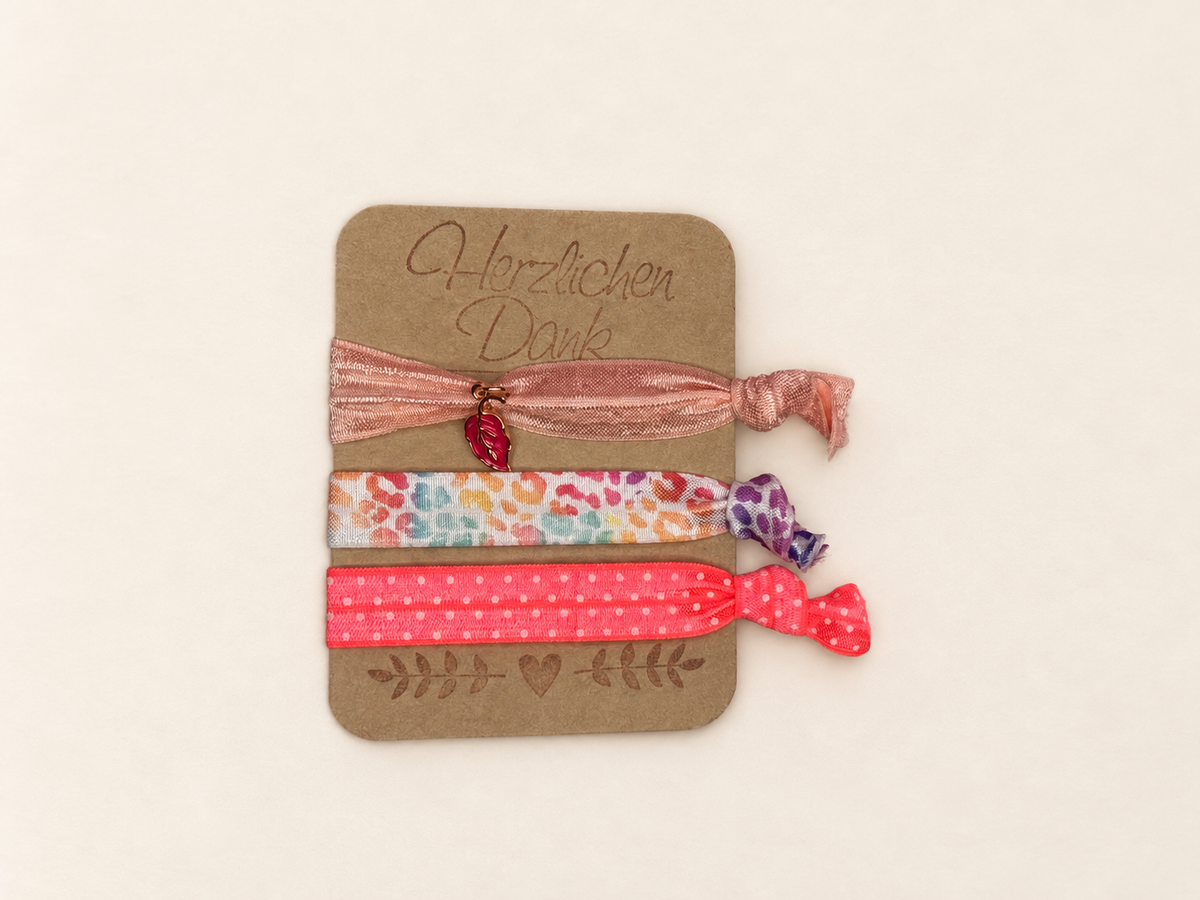 Haarband Sets in Peach, Koralle & bunten Mustern