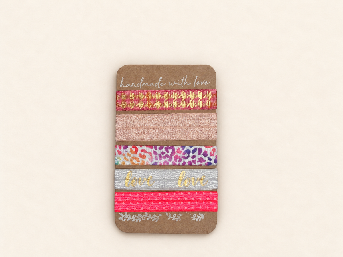 Haarband Sets in Peach, Koralle & bunten Mustern