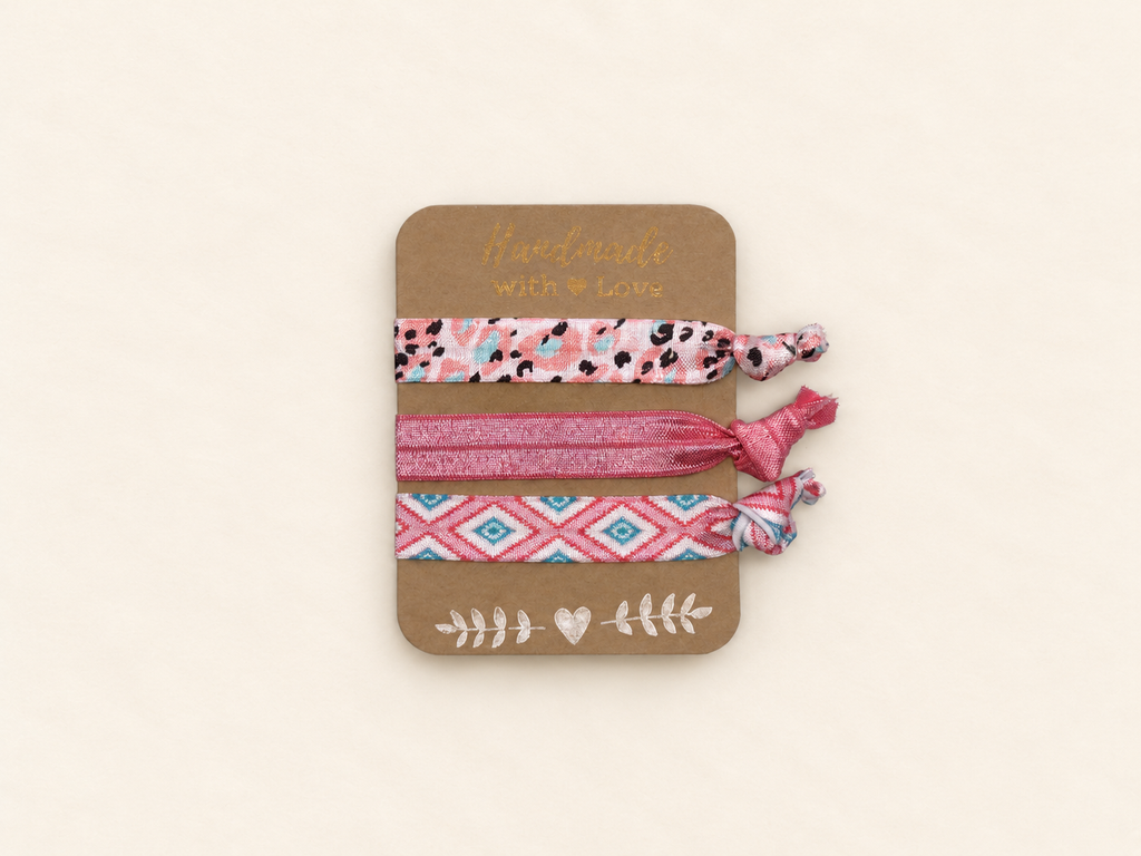 Haarband Sets in Peach, Koralle & bunten Mustern